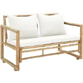 vidaXL 2-Sitzer Gartensofa mit Polstern Bambus