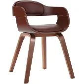 vidaXL Esszimmerstuhl Braun Bugholz und Kunstleder