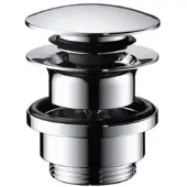 Hansgrohe AXOR Ablaufventil, Push-Open, mit Überlaufloch, 51300000, Farbe: Chrom