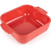 Peugeot Auflaufform APPOLIA Keramik quadratisch, 18 x 18 x 5,1 cm, Langlebige Keramikschale mit abgerundeten Winkeln für ein einfaches Servieren, Farbe: rot