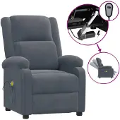 vidaXL Massagesessel Elektrisch Dunkelgrau Samt