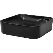 LuxeBath Waschbecken Aufsatzwaschbecken Eckig, 43x43x12 cm, Schwarz matt, aus Keramik