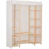 vidaXL Kleiderschrank Weiß 135 x 40 x 170 cm Stoff