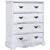 VD Home Furnishing Schubladenkommode Weiß 60x30x75 cm Holz