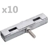 vidaXL U-Mattenverbinder 10 Sets Silbern