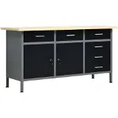 vidaXL Arbeitstisch Schwarz 160 x 60 x 85 cm Stahl