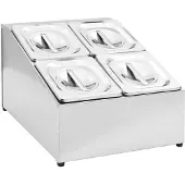 vidaXL Gastronorm-Ständer mit 4 GN 1/6 Behältern Edelstahl