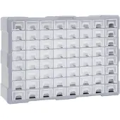 vidaXL Multi-Schubladen-Organizer mit 64 Schubladen 52x16x37,5 cm