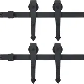 vidaXL Schiebetür-Beschlagsätze 2 Stk. 200 cm Stahl Schwarz