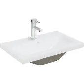 vidaXL Einbauwaschbecken mit Wasserhahn 61x39x18 cm Keramik Weiß