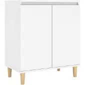 vidaXL Sideboard mit Massivholz-Beinen Weiß 60x35x70 cm Holzwerkstoff
