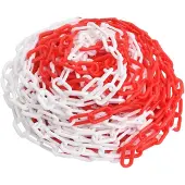 vidaXL Absperrkette Rot und Weiß 30 m Ø8 mm Kunststoff