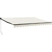 vidaXL Markise Einziehbar Creme 4,5x3 m Stoff und Aluminium