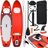 vidaXL SUP-Board-Set Aufblasbar Rot 300x76x10 cm