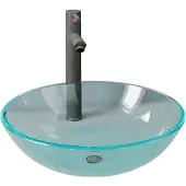 vidaXL Waschbecken mit Wasserhahn und Ablaufgarnitur aus gehärtetem