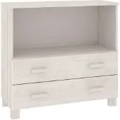 vidaXL Sideboard HAMAR Weiß 85x35x80 cm Massivholz Kiefer