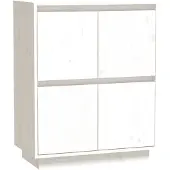 vidaXL Sideboard Weiß 60x34x75 cm Massivholz Kiefer