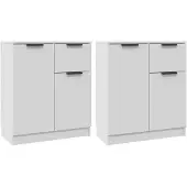 vidaXL Sideboards 2 Stk. Weiß 60x30x70 cm Holzwerkstoff