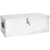 vidaXL Aufbewahrungsbox Silbern 80x39x30 cm Aluminium