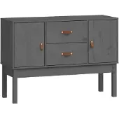 vidaXL Sideboard Grau 110x40x78 cm Massivholz Kiefer