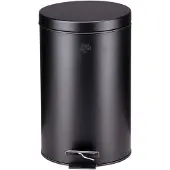 Dirt Devil Tretmülleimer 12 Liter – Mülleimer Soft Close Mechanismus – Edelstahl-Abfalleimer mit herausnehmbarem Inneneimer – für Badezimmer – 27,5 x 25,5 x 40,2 CM – Schwarz