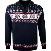 Kama Sweater Pullover 4054 Half Zip (warm, Strickmaterial) dunkelblau Herren