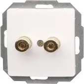 Kopp 921502085 PARIS - Lautsprechersteckdose, 4mm Bananenstecker/Lautsprecherkabel bis 10mm2, Farbe: arktisweiß