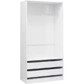 vidaXL Kleiderschrank Hochglanz-Weiß 100x50x200 cm Holzwerkstoff
