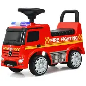 Costway Mercedes Benz Kinder-Feuerwehrauto mit Stauraum rot
