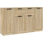 vidaXL Sideboards 3 Stk. Sonoma-Eiche Holzwerkstoff