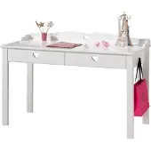 Vipack Schreibtisch "Amori, mit nostalgischer Herz-Optik, 2 Schubladen", weiß, B:130cm H:85cm T:60cm, Tische, Schreibtisch, große Schreibplatte, darunter 2 Schubladen für Schreibutensilien