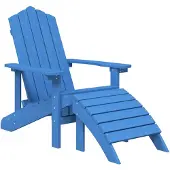 vidaXL Adirondack-Gartenstuhl mit Fußteil HDPE Aquablau