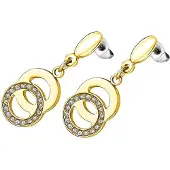 Lotus Paar Ohrstecker "Essentials", gold (gelbgoldfarben, edelstahlfarben, kristallweiß, kristallweiß), Ohrringe, Damen, 17mm, Edelstahl, Paar Ohrstecker, mit Glasstein