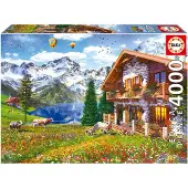 Educa Borras Zuhause In Den Alpen Puzzle 4000 Stücke Silber Silber One Size
