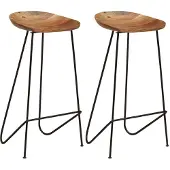 vidaXL Barhocker 2 Stk. Massivholz Akazie
