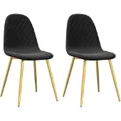 vidaXL Esszimmerstühle 2 Stk. Schwarz Samt