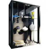 VCM Wandregal "Wandvitrine Hängevitrine Glasvitrine Glas Udina M", schwarz, B:60cm T:25cm, Regale, Wandregal