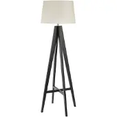 Searchlight Ländliche Stehlampe Easel 148cm schwarz mit taupe