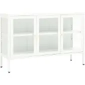 vidaXL Sideboard Weiß 105x35x70 cm Stahl und Glas