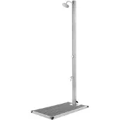 vidaXL Gartendusche mit Grauer Bodenplatte 220 cm Edelstahl