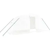 vidaXL Gewächshaus mit Stahlrahmen Weiß 10 m² 5x2x2,3 m