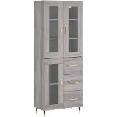 vidaXL Highboard Grau Sonoma 69,5x34x180 cm Holzwerkstoff