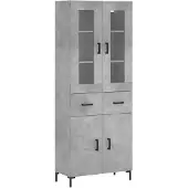 vidaXL Highboard Betongrau 69,5x34x180 cm Holzwerkstoff