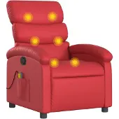 vidaXL Massagesessel Rot Kunstleder