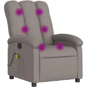 vidaXL Massagesessel Taupe Stoff