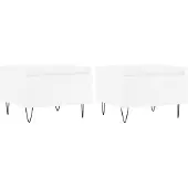 vidaXL Couchtische 2 Stk. Weiß 50x46x35 cm Holzwerkstoff