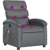 vidaXL Massagesessel Grau Kunstleder