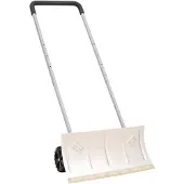 vidaXL Schneeschieber mit Teleskopgriff Silbern 61 cm Stahl