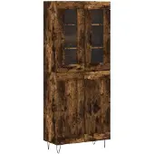 vidaXL Highboard Räuchereiche 69,5x34x180 cm Holzwerkstoff