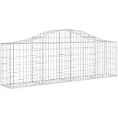 vidaXL Gabione mit Hochbogen 200x30x60/80 cm Verzinktes Eisen